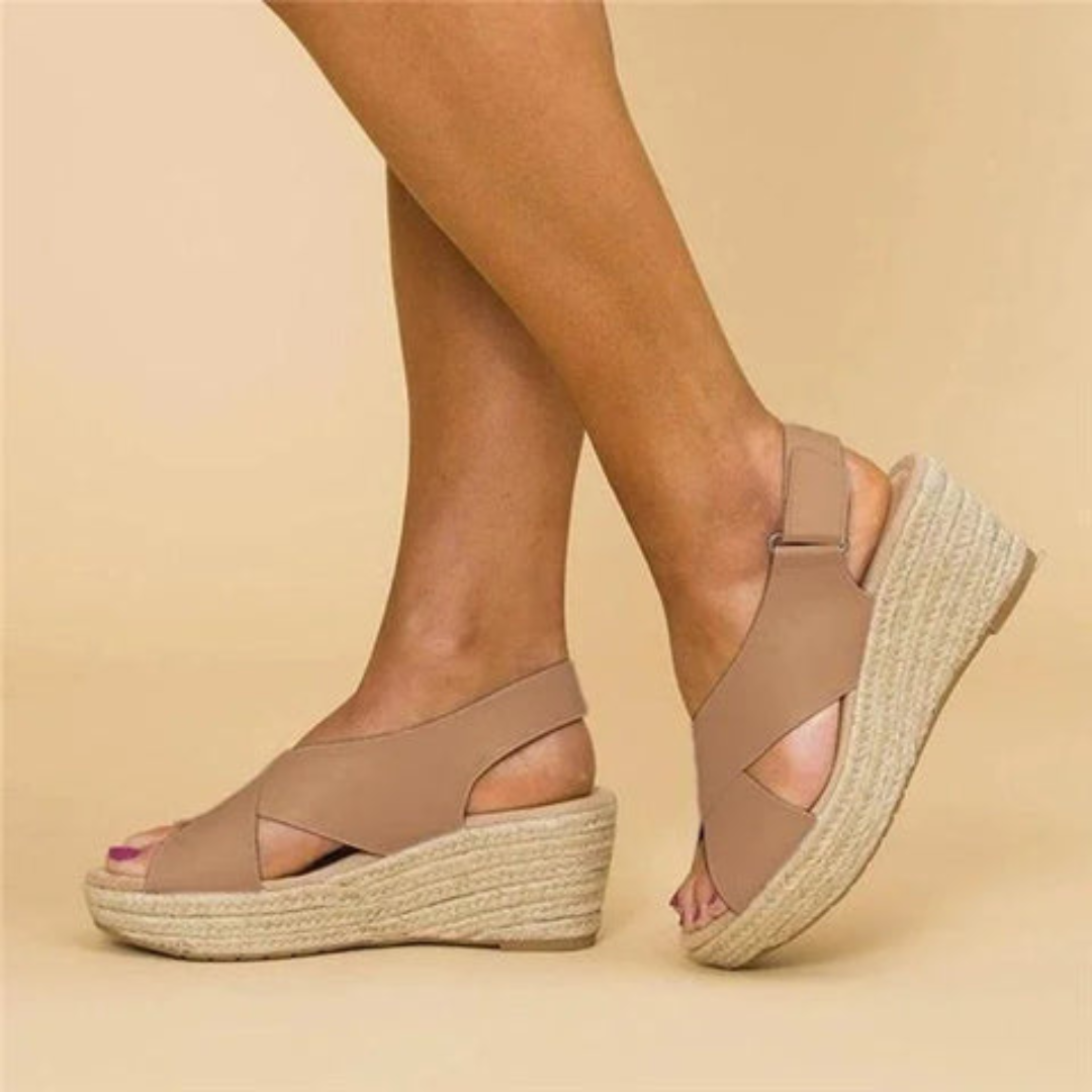 Women's Espadrille Wedge Sandals - White, Black, Beige - Comfortable Summer Footwear — Image 5
