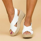 Women's Espadrille Wedge Sandals - White, Black, Beige - Comfortable Summer Footwear — Image 2