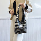 Elegant Studded Shoulder Bag for Women in Black PU Leather with Metallic Studs — Image 4