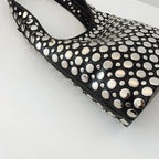 Elegant Studded Shoulder Bag for Women in Black PU Leather with Metallic Studs — Image 10