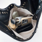 Elegant Studded Shoulder Bag for Women in Black PU Leather with Metallic Studs — Image 14