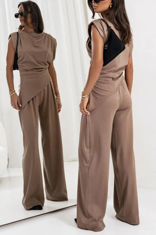 Chic Women's Draped Jumpsuit - Sleeveless, Wide-Leg, Multiple Colors — Image 5
