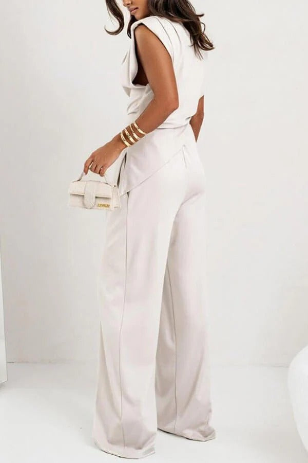 Chic Women's Draped Jumpsuit - Sleeveless, Wide-Leg, Multiple Colors — Image 7