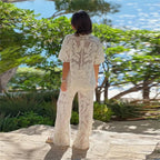 Elegant White Lace Two-Piece Set Women's Summer Beachwear Outfit — Image 2