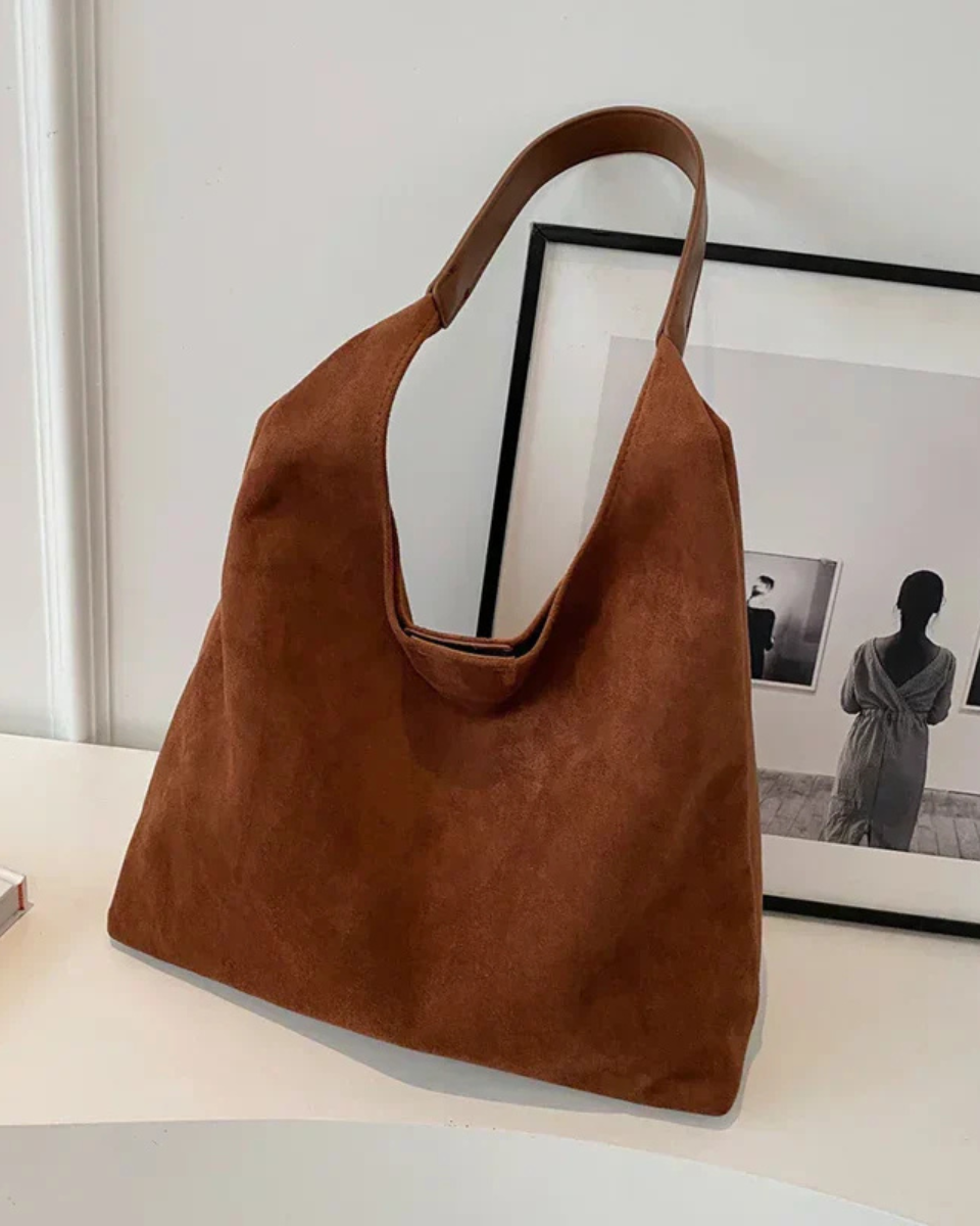 Elegant Suede Shoulder Bag - Multiple Colors, Soft Material, Casual Style — Main Image