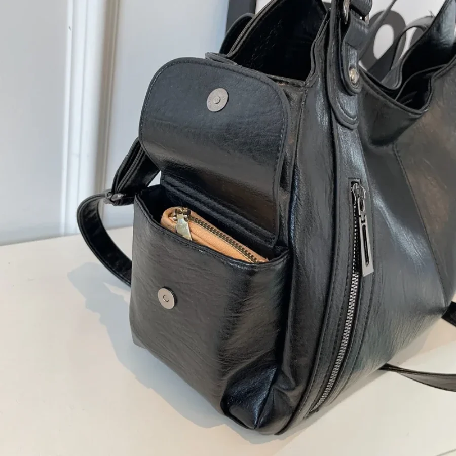 Elegant Leather Tote Bag - Brown, Black, Dark Brown - Spacious & Stylish — Image 8
