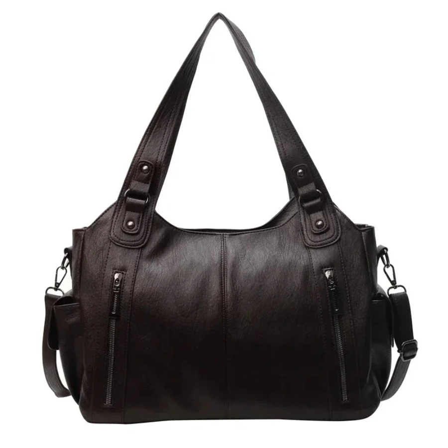 Elegant Leather Tote Bag - Brown, Black, Dark Brown - Spacious & Stylish — Image 11