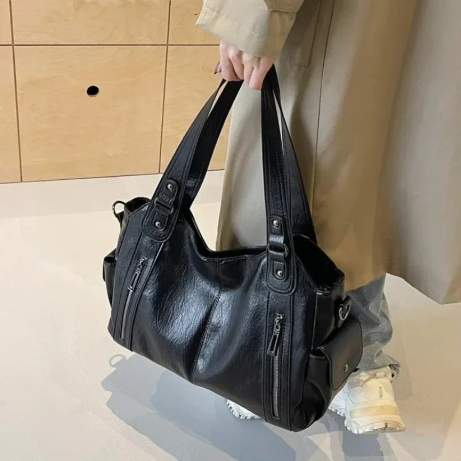Elegant Leather Tote Bag - Brown, Black, Dark Brown - Spacious & Stylish — Image 10