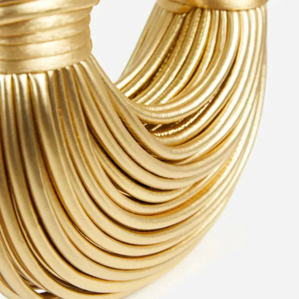 Elegant Metallic Knot Handle Bag - Gold, Silver, Black, Beige - Faux Leather — Image 4