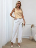 Elegant Sequin Sleeveless V-Neck Top for Women - Gold, Silver, Pink, Black — Image 24