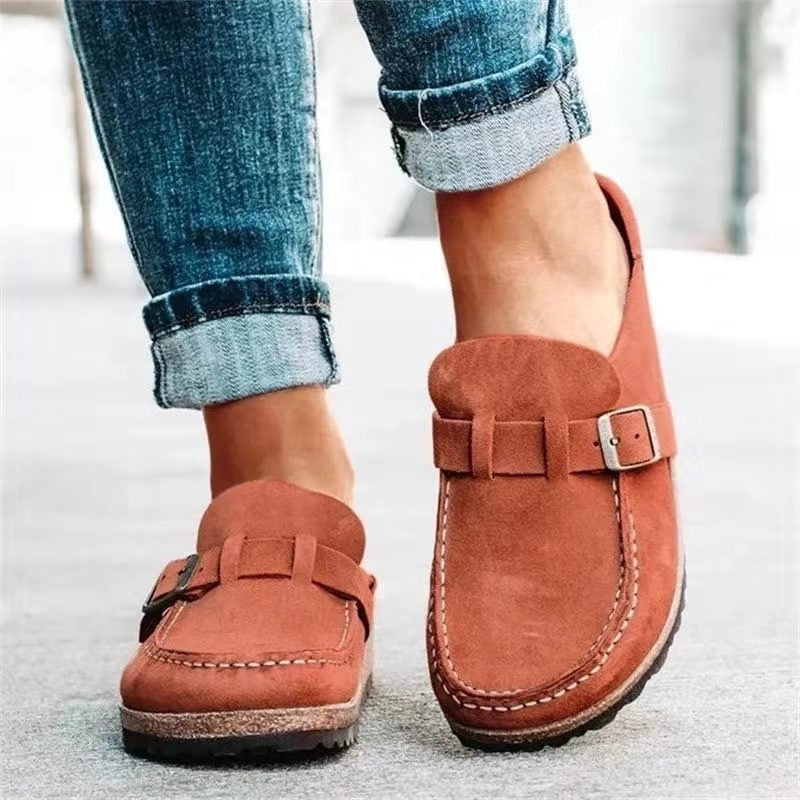 Women's Suede Slip-On Loafers with Buckle in Multiple Colors — Image 7