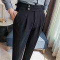 Men's Slim Fit Pleated Trousers High-Waist Business Casual Pants — Image 6