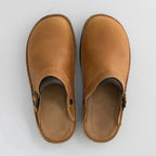Men's Leather Clogs with Adjustable Strap in Brown, Black, Tan - Comfortable Slip-On — Image 4
