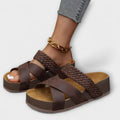 Women's Woven Strap Platform Sandals Comfortable Slip-On Summer Footwear Cushioned Sole — Image 2