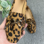 Leopard Print Women's Loafers Faux Suede Slip-On Flat Shoes — Image 4