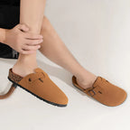 Men's Suede Slip-On Clogs Cork Sole Adjustable Buckle Comfort Footwear — Image 4