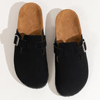 Men's Suede Slip-On Clogs Cork Sole Adjustable Buckle Comfort Footwear — Image 2