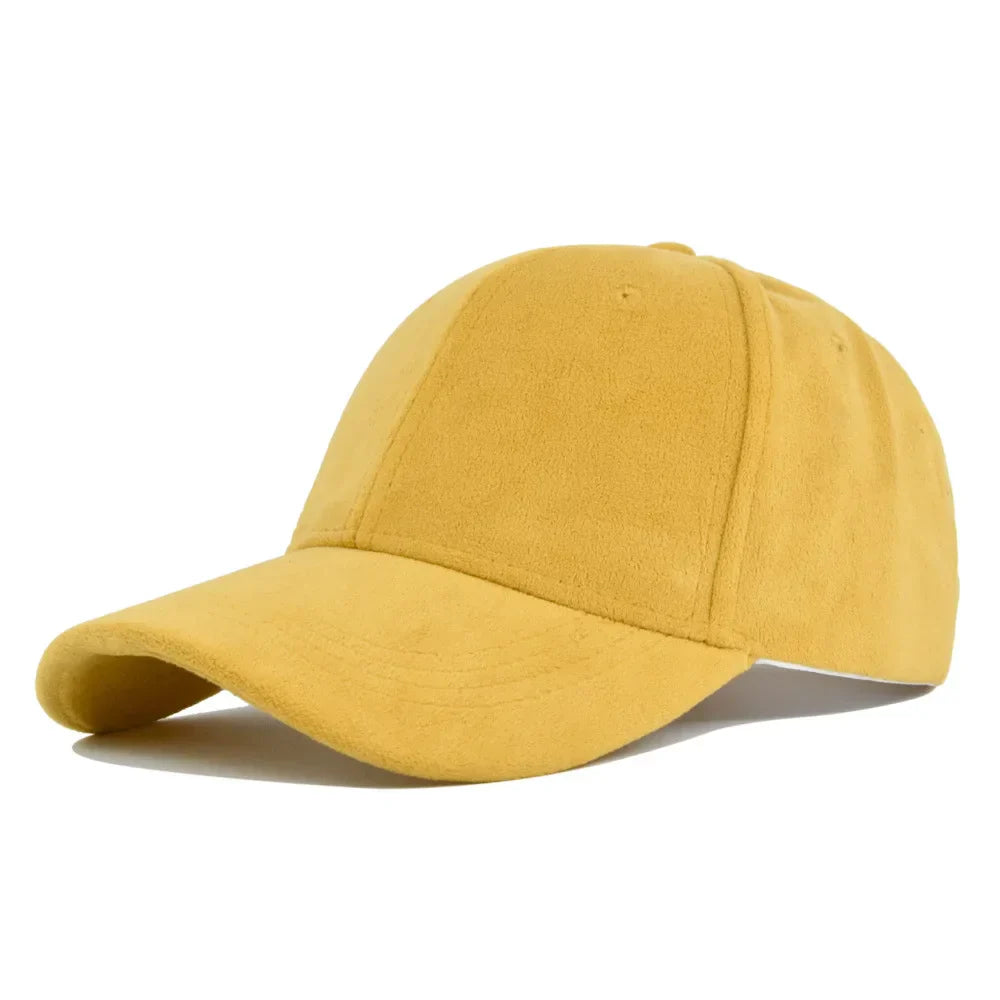 Unisex Cotton Baseball Cap Adjustable Suede Texture Tan — Image 14