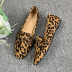 Leopard Print Women's Loafers Faux Suede Slip-On Flat Shoes — Main Image