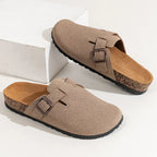 Men's Suede Slip-On Clogs Cork Sole Adjustable Buckle Comfort Footwear — Image 5