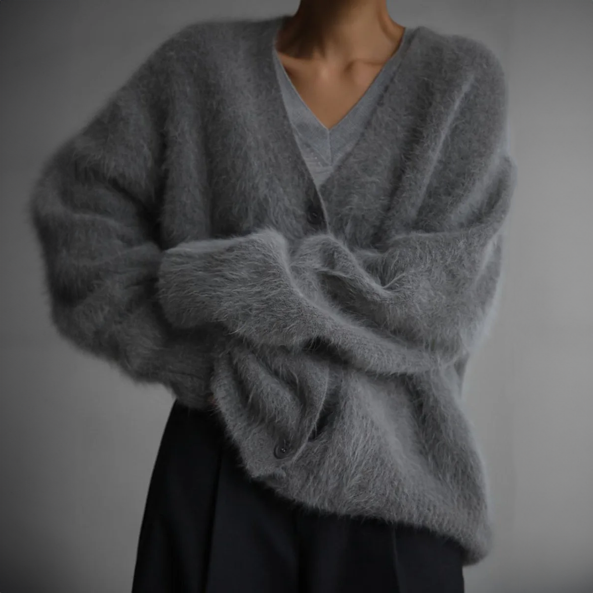 Elegant Women's Mohair Cardigan - Soft, Cozy, Oversized, Multiple Colors — Image 5