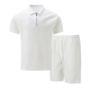 Men's Casual Polo and Shorts Set - Beige, Breathable Fabric, Comfortable Fit — Image 11