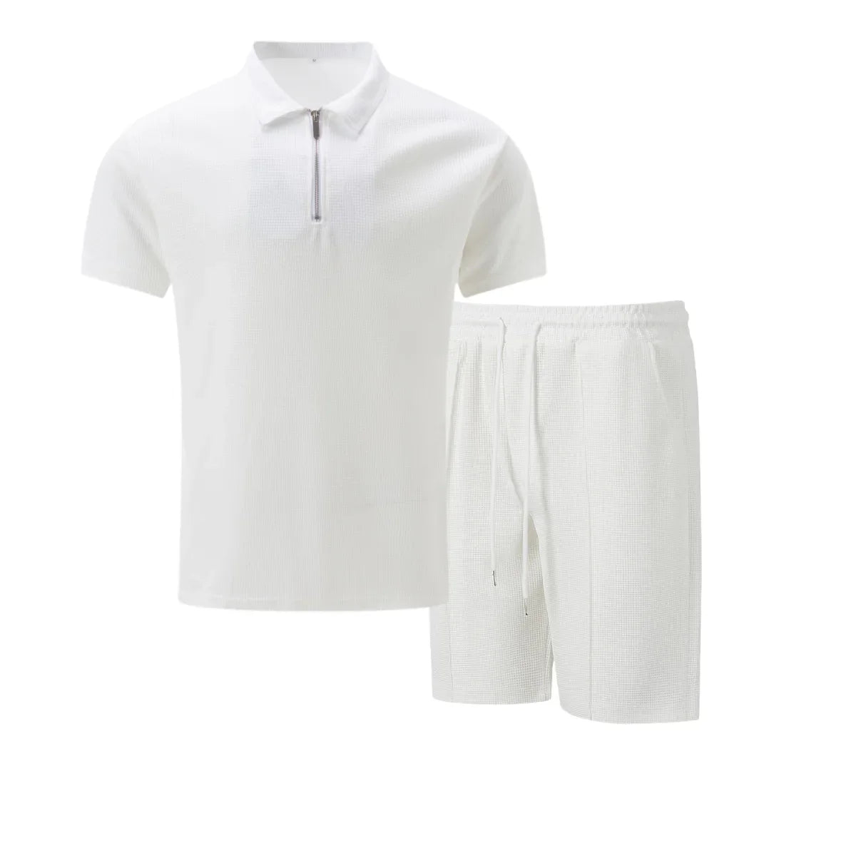 Men's Casual Polo and Shorts Set - Beige, Breathable Fabric, Comfortable Fit — Image 11