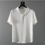 Men's Polo Shirt and Pants Set Cotton Blend Casual Lounge Wear White — Image 5