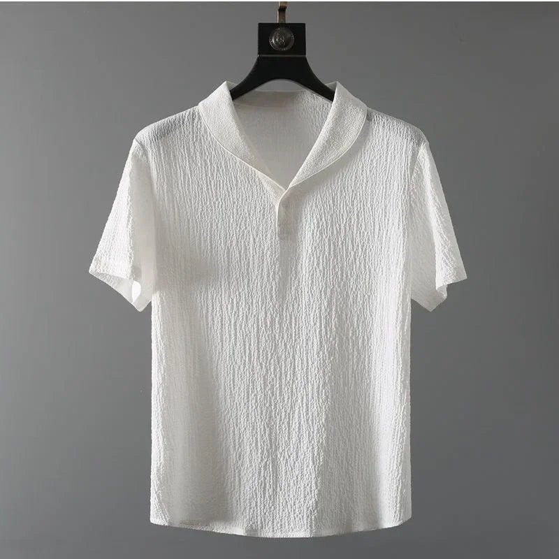 Men's Polo Shirt and Pants Set Cotton Blend Casual Lounge Wear White — Image 5