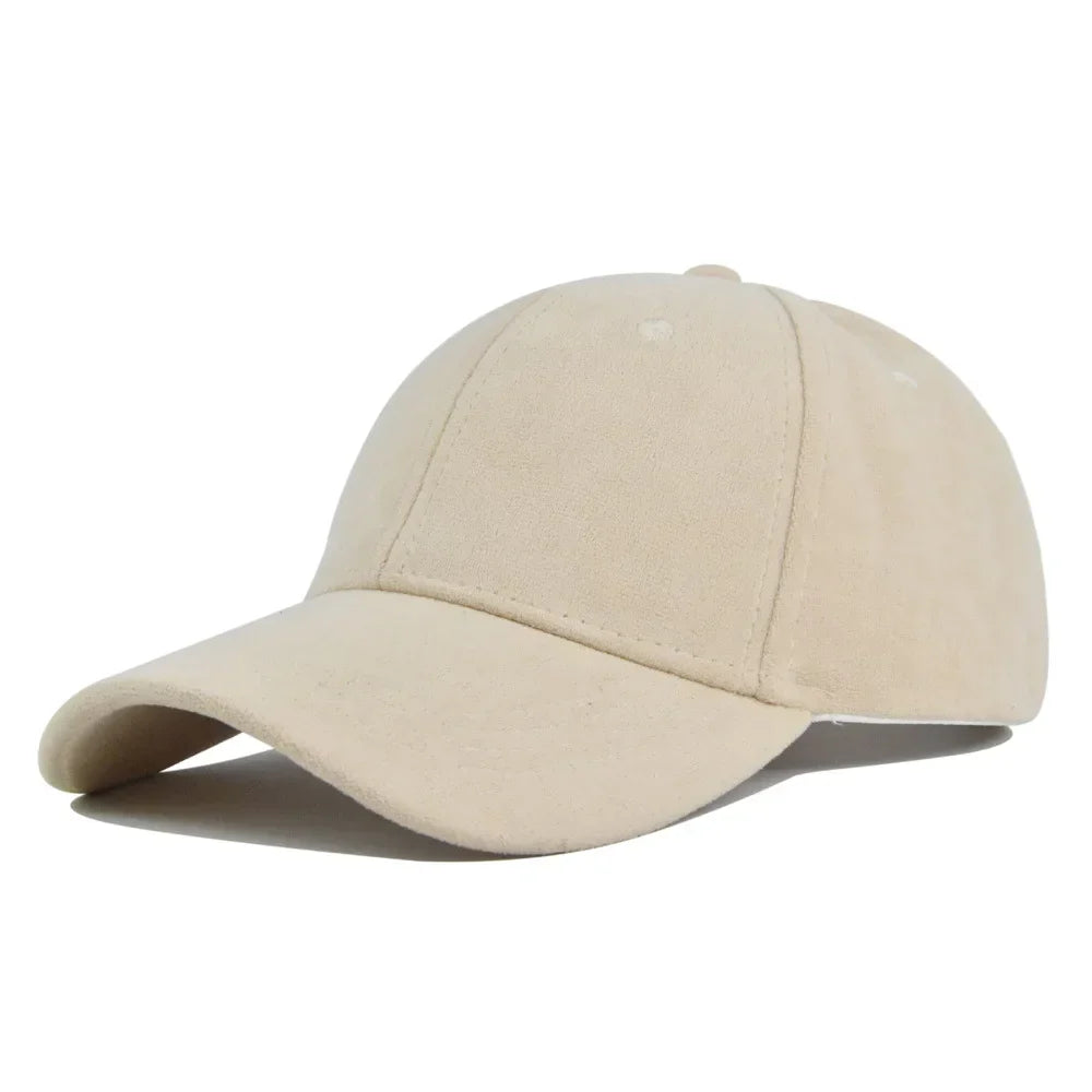 Unisex Cotton Baseball Cap Adjustable Suede Texture Tan — Image 17