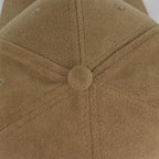Unisex Cotton Baseball Cap Adjustable Suede Texture Tan — Image 4