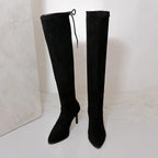 Elegant Black Suede Over-the-Knee Stiletto Boots for Women — Image 6