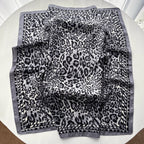 Luxury Leopard Print Satin Silk Scarf Wrap Unisex Fashion Accessory Brown Black — Image 5