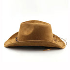 Unisex Vintage Western Cowboy Hat Faux Suede Leather Band Brown Black — Image 5