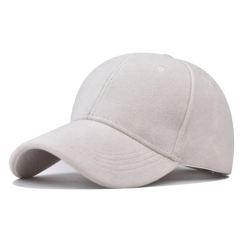 Unisex Cotton Baseball Cap Adjustable Suede Texture Tan — Image 7