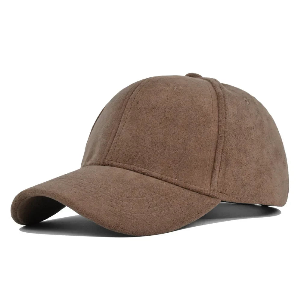Unisex Cotton Baseball Cap Adjustable Suede Texture Tan — Image 8