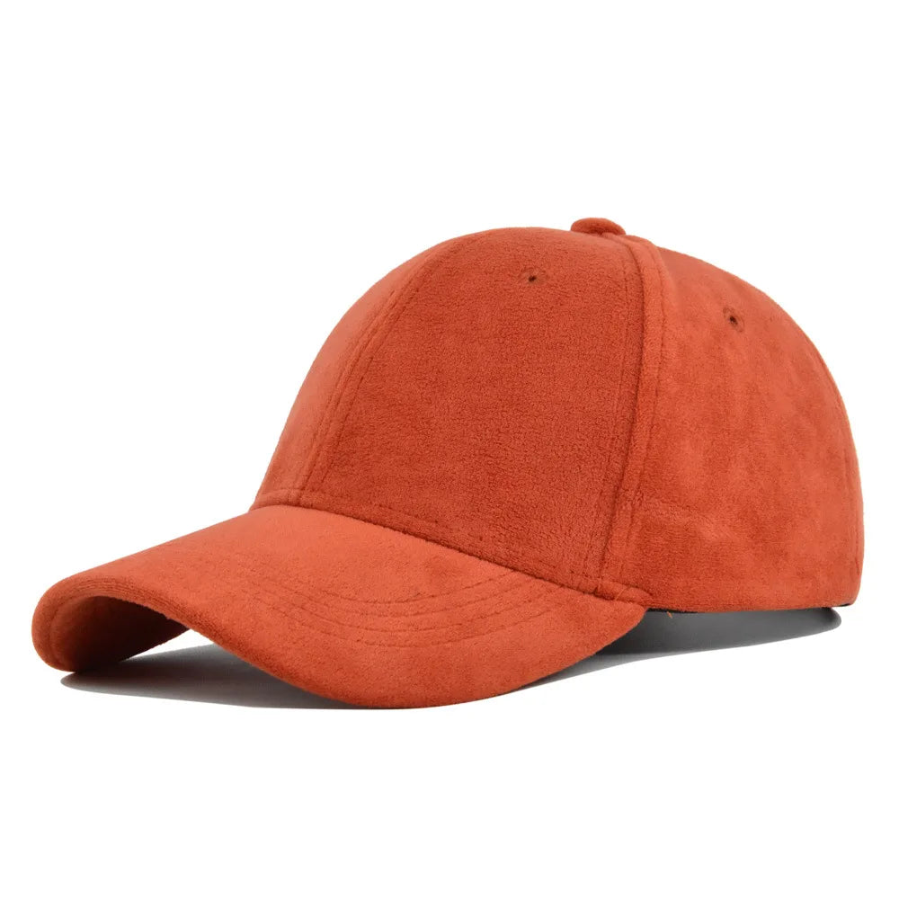 Unisex Cotton Baseball Cap Adjustable Suede Texture Tan — Image 12