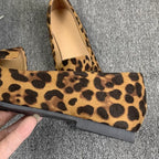 Leopard Print Women's Loafers Faux Suede Slip-On Flat Shoes — Image 5