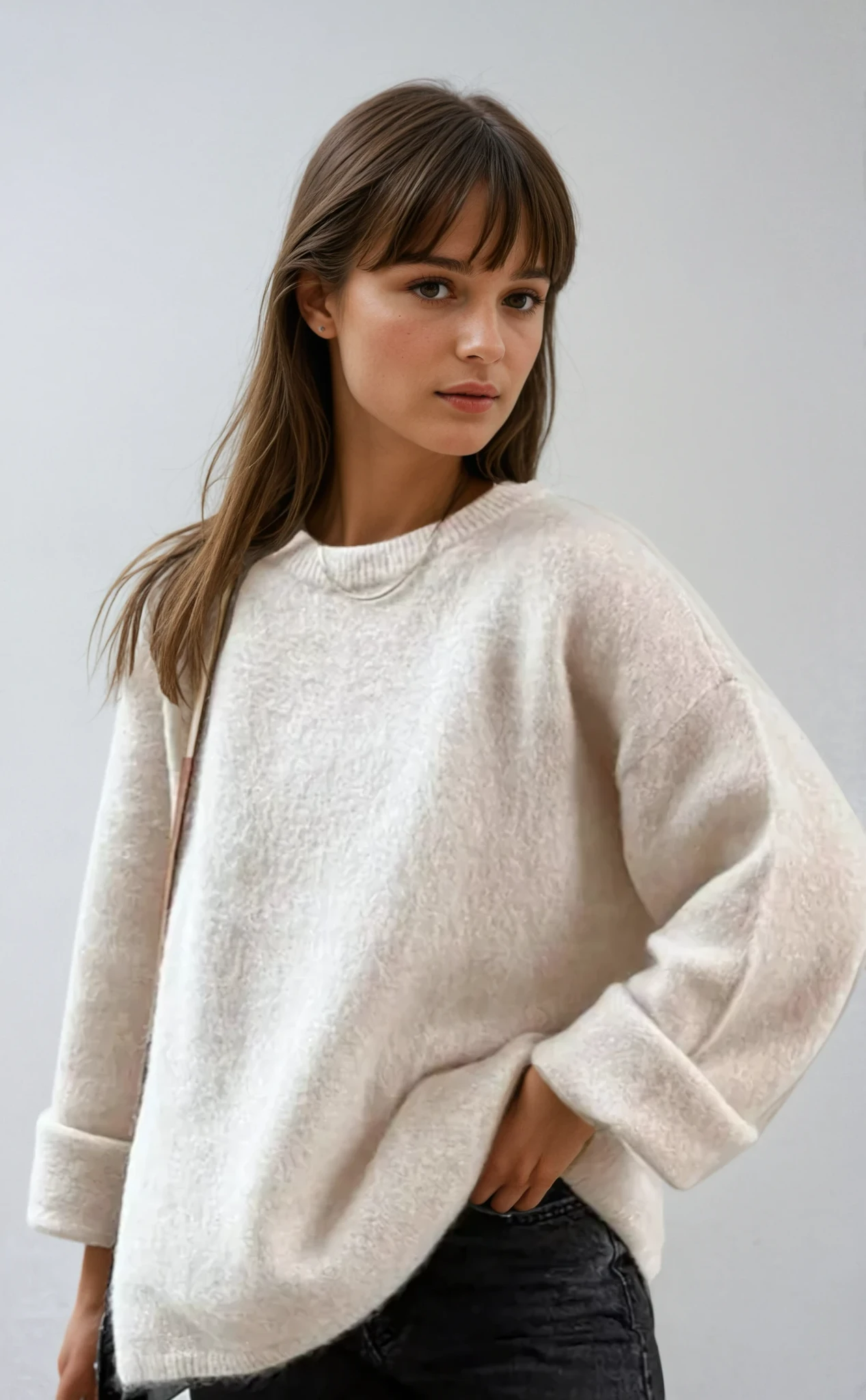 Women's Oversized Knit Sweater Soft Warm Pullover Winter Fashion Cozy Casual — Main Image