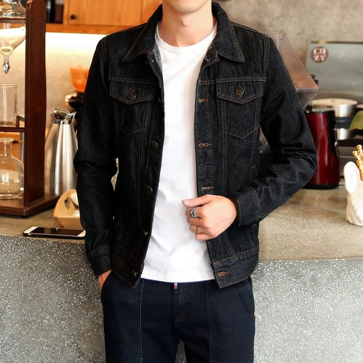 Levi's Men's Denim Jacket Cotton Blend Dark Wash Casual Outerwear Button Closure Pockets — Image 3