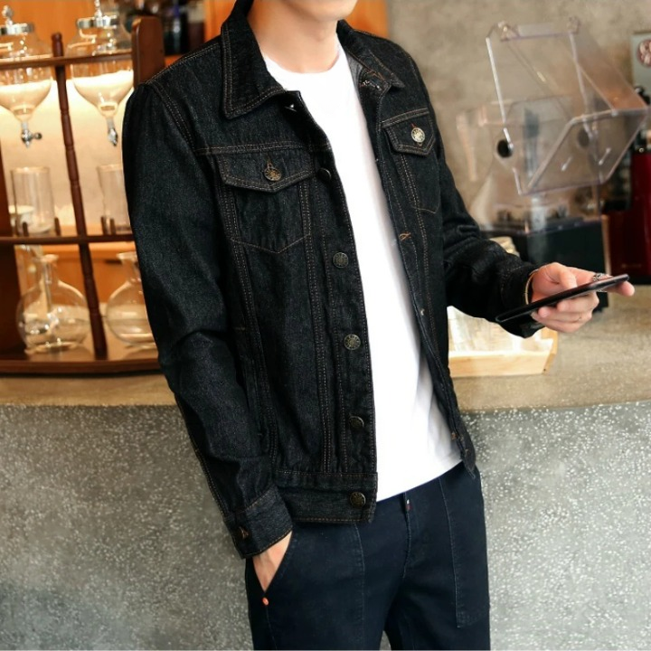 Levi's Men's Denim Jacket Cotton Blend Dark Wash Casual Outerwear Button Closure Pockets — Image 4