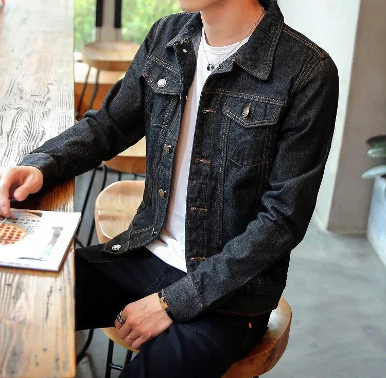 Levi's Men's Denim Jacket Cotton Blend Dark Wash Casual Outerwear Button Closure Pockets — Image 2