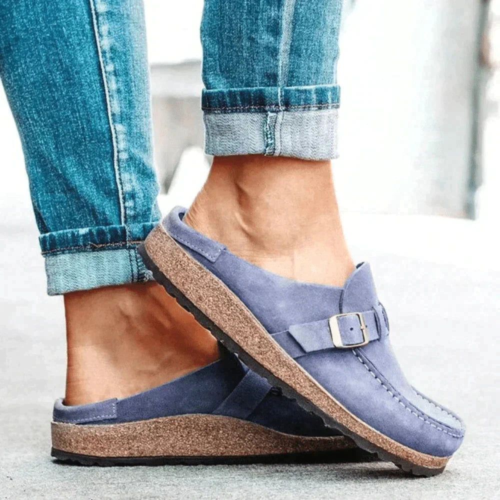 Women's Suede Slip-On Loafers with Buckle in Multiple Colors — Image 6