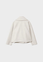 Women's Double-Breasted Wool Blend Peacoat Oversized Lapel Collar Casual Jacket — Image 7