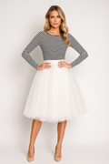 Women's Tulle Midi Skirt A-Line High-Waist Flowy Formal Casual — Main Image
