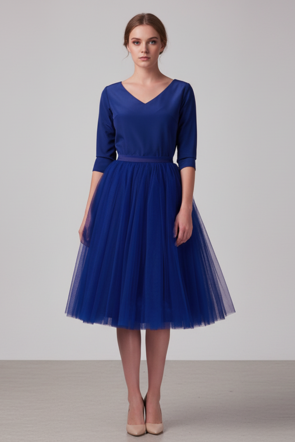 Women's Tulle Midi Skirt A-Line High-Waist Flowy Formal Casual — Image 4