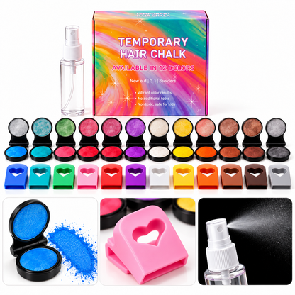 Gessetti Temporanei per Capelli – 12 Colori Neon
