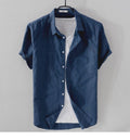 Brand Men's Short Sleeve Button-Down Shirt Linen Blend Casual Summer Top — Image 8