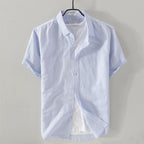 Brand Men's Short Sleeve Button-Down Shirt Linen Blend Casual Summer Top — Image 10