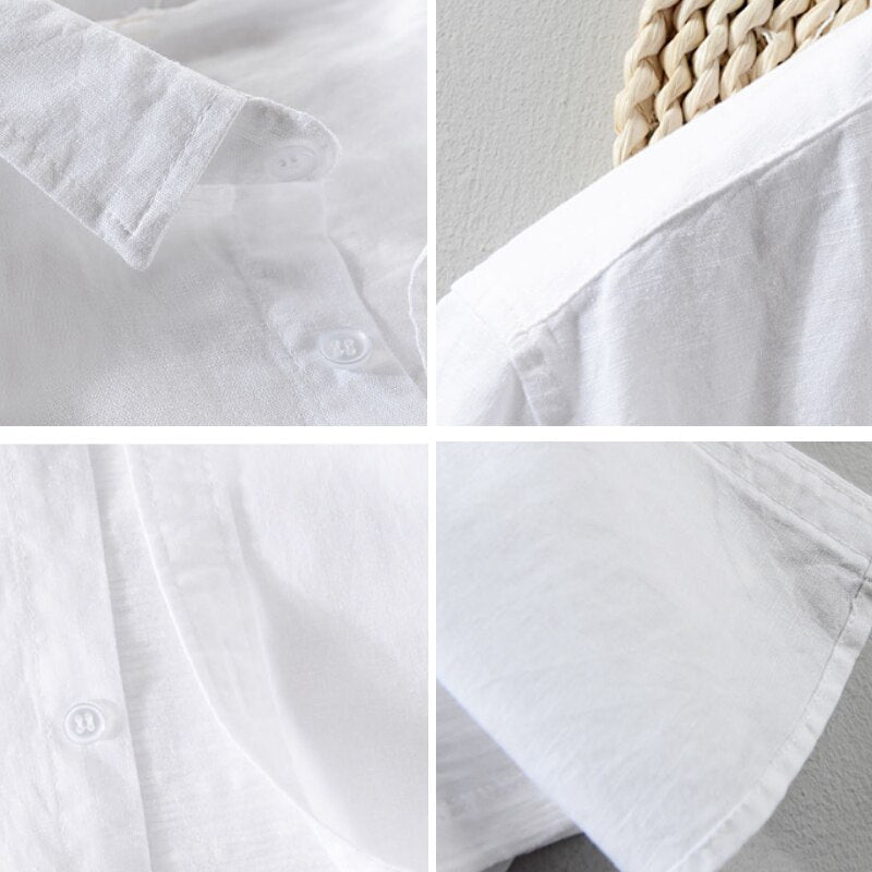 Brand Men's Short Sleeve Button-Down Shirt Linen Blend Casual Summer Top — Image 11